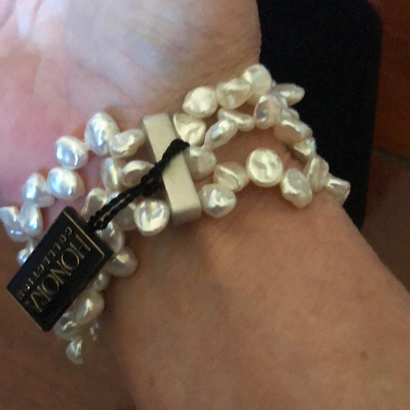 Honora three strand pearl bracelet. New! - Picture 3 of 4
